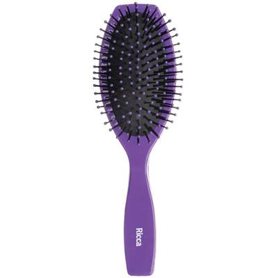 Escova de Cabelo Oval Almofadada No 186 Cerdas de Nylon Roxa Ricca