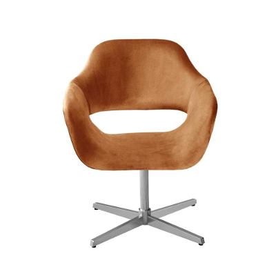 Poltrona Zara Giratória Metal Veludo Terracota 400 Bella Decor