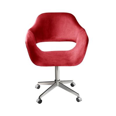 Poltrona Zara Giratória Reclinável Suede Vermelho 100 Bella Decor