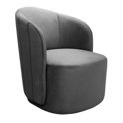 Poltrona Stela Decorativa em Veludo Confortável Cinza Bella Decor