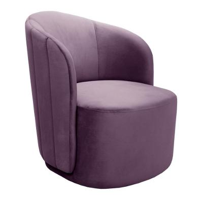 Poltrona Stela Decorativa em Veludo Confortável Roxo 380 Bella Decor