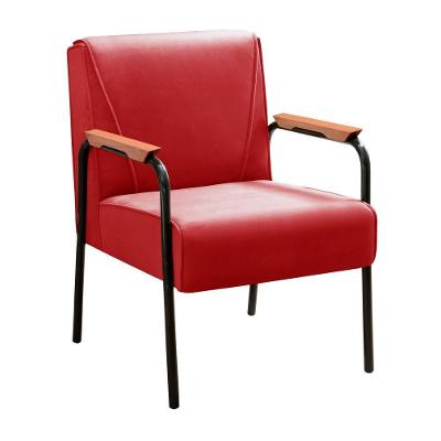 Poltrona Jade Suede com Braços de Metal Espuma D26 Vermelho Bella Decor