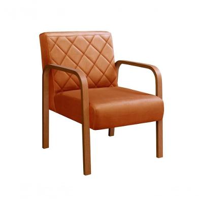 Poltrona Lara Veludo Pés Palito Ergonômica Terracota 400 Bella Decor