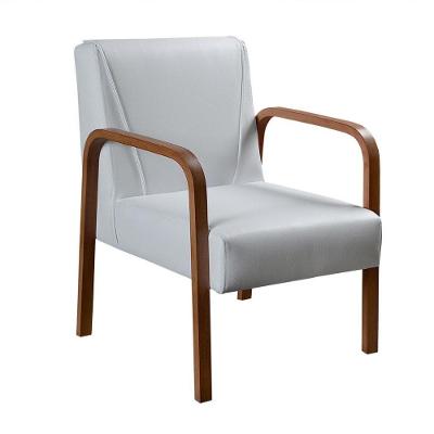 Poltrona Anita Corino Pés de Madeira Espuma D26 Branco Bella Decor