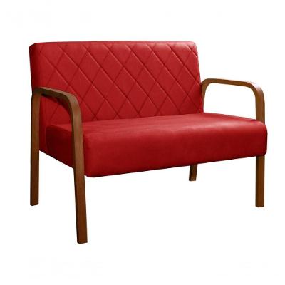 Namoradeira Lara Suede Ergonômica Espuma D26 Vermelho Bella Decor