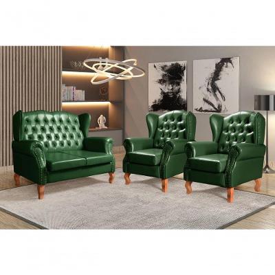 Conjunto de Sofás Imperador 4 Lugares Verde Couríssimo Bella Decor