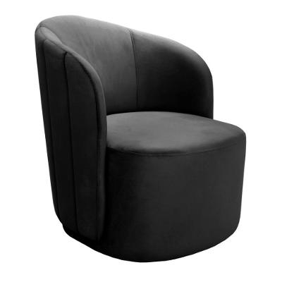 Poltrona Stela Decorativa em Veludo Confortável Preto Bella Decor