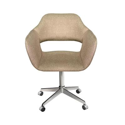 Poltrona Zara Giratória Reclinável Suede Linho Marrom Bella Decor