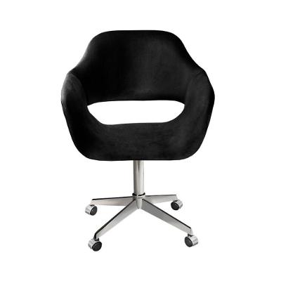 Poltrona Zara Giratória Reclinável em Veludo Preto Bella Decor