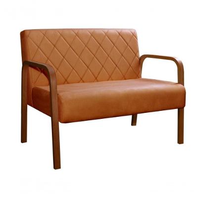 Sofá Lara 2 Lugares 108CM Terracota Veludo Bella Decor para Sala e Escritório