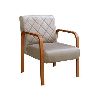 Poltrona Lara Veludo Ergonômica Costura Matelassê Capuccino Bella Decor