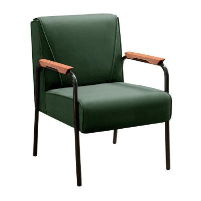 Poltrona Jade Decorativa para Sala de Estar Veludo com Espuma D26 Verde Bella Decor