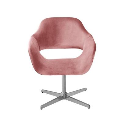 Poltrona Zara Giratória Decorativa Veludo com Apoio para os Braços Rosê Bella Decor