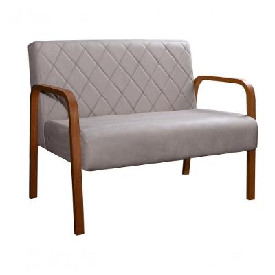 Divan Lara 2 Lugares 108CM Café Veludo Bella Decor para Sala e Escritório