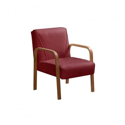 Poltrona Anita Decorativa Suede com Espuma D26 Bordô Bella Decor