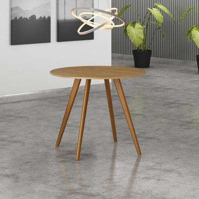 Mesa de Jantar Maia 4 Lugares Redonda MDF 90CM Nude Bella Decor