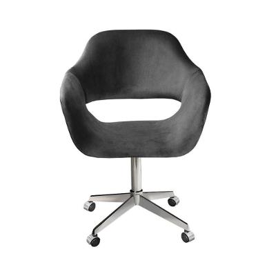 Poltrona Zara Giratória Reclinável Veludo Cinza 220 Bella Decor