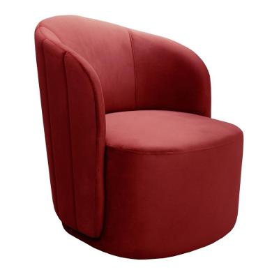 Poltrona Stela Decorativa em Suede com Braços Bordô Bella Decor