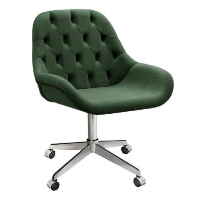 Poltrona Lua Capitonê Giratória Veludo Verde 270 Reclinável Bella Decor