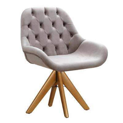 Poltrona Lua Capitonê Giratória Veludo Capuccino 250 Bella Decor