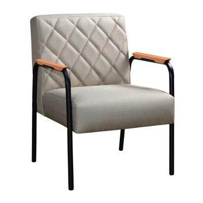 Poltrona Ludmilla Ergonômica em Linho com Costura Matelassê Bege Bella Decor