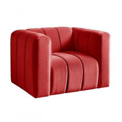 Poltrona Mona Suede Encosto Alto Confortável Vermelho Bella Decor
