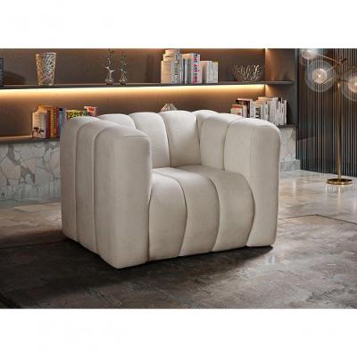 Poltrona Mona Bouclê Encosto Alto Confortável Marrom 510 Bella Decor