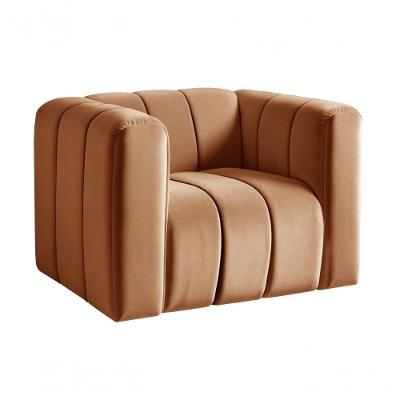 Poltrona Mona Veludo Encosto Alto Confortável Terracota 400 Bella Decor