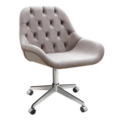 Poltrona Lua Capitonê Giratória Veludo Capuccino 250 Bella Decor