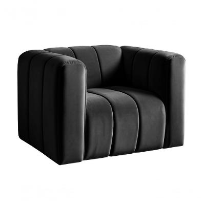 Poltrona Mona Veludo Encosto Alto Confortável Preto Bella Decor
