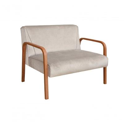 Sofá Anita 2 Lugares 108CM Bege Suede Estofado Confortável Design Contemporâneo Bella Decor