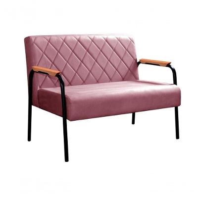 Sofá Divã Ludmilla 2 Lugares 108CM Rosa Suede Design Moderno Bella Decor