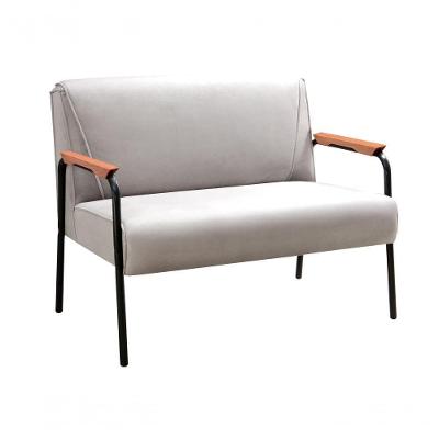 Sofá Jade 2 Lugares 108CM Bege Suede Estrutura Madeira Eucalipto Bella Decor