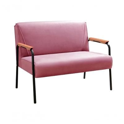 Sofá Jade 2 Lugares Fixo 108CM Rosa Suede Bella Decor Design Contemporâneo