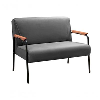 Sofá Jade 2 Lugares 108CM Cinza Veludo Contemporâneo Bella Decor