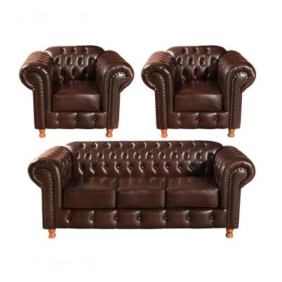 Conjunto de Sofás Luis Xv 5 Lugares Fixo Café Courissimo Bella Decor