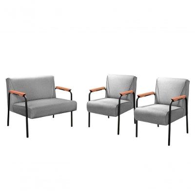 Conjunto de Sofás Jade 4 Lugares 108CM Cinza Linho Bella Decor