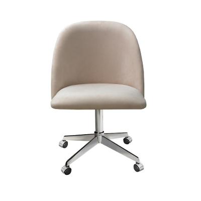 Poltrona Gaia Giratória com Rodinhas Veludo Capuccino 250 Bella Decor