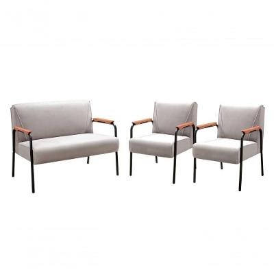 Conjunto de Sofás Jade 2+1+1 Lugares 108CM Bege Suede Bella Decor