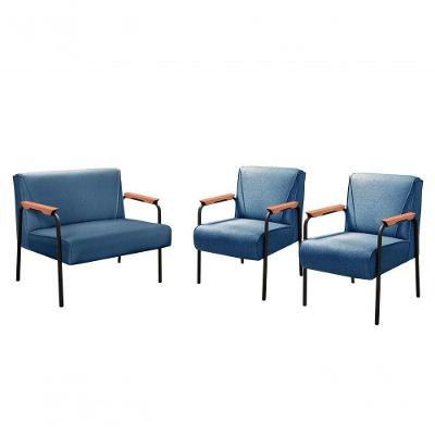 Conjunto de Sofás Jade 4 Lugares 108CM Azul Linho Bella Decor
