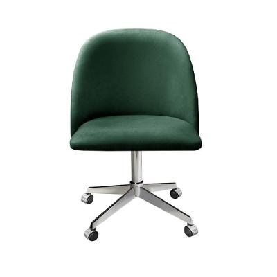 Poltrona Gaia Giratória com Rodinhas Veludo Assento D26 Confortável Verde Bella Decor