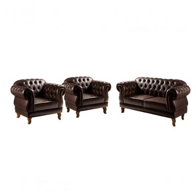 Conjunto de Sofás Duquesa 4 Lugares Couríssimo Café Bella Decor
