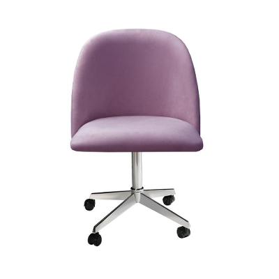 Poltrona Gaia Giratória com Rodinhas Veludo Roxo 380 Bella Decor