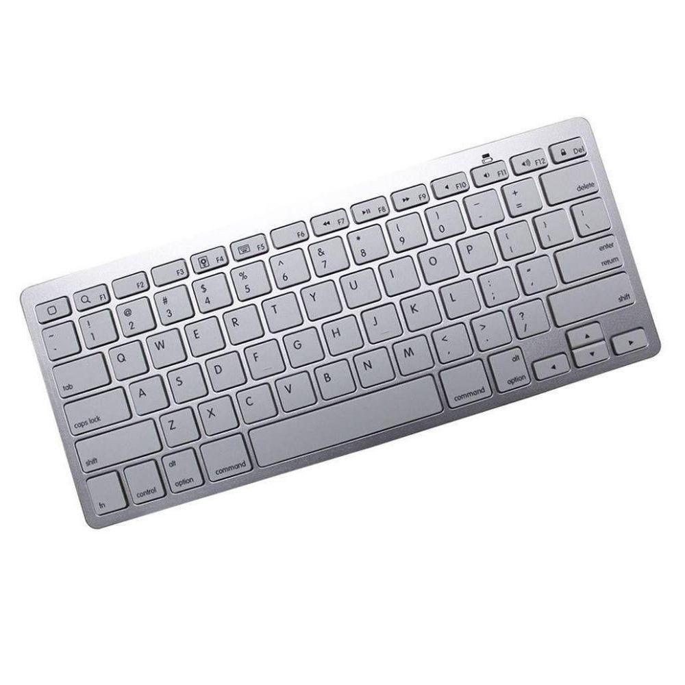 Mini Teclado Bluetooth Para Tablet E Smartphone Prata - 1