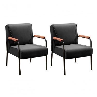 Kit 2 Poltronas Jade Decorativa Veludo Assento D26 Confortável Preto Bella Decor