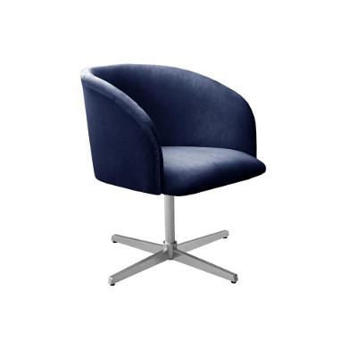 Poltrona Atenas Giratória Veludo Assento Macio Azul 210 Bella Decor
