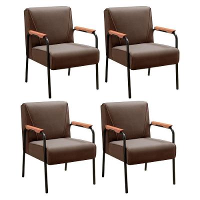 Kit 4 Poltronas Jade Moderna Veludo Estrutura Eucalipto Confortável Marrom 260 Bella Decor