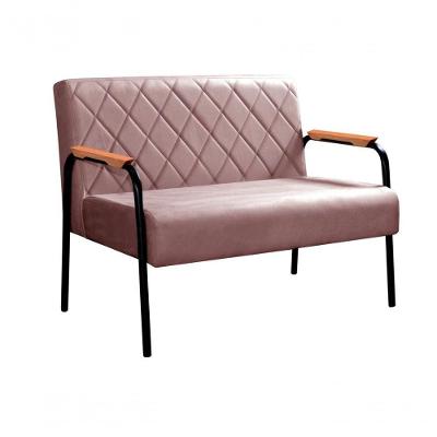 Namoradeira Ludmilla Veludo Ergonômica com Pés de Metal Rosê Bella Decor