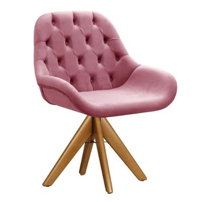 Poltrona Lua Capitonê Giratória Decorativa Suede Confortável Rosa 280 Bella Decor