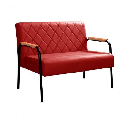 Namoradeira Ludmilla Suede Ergonômica Pés Metal Vermelho Bella Decor